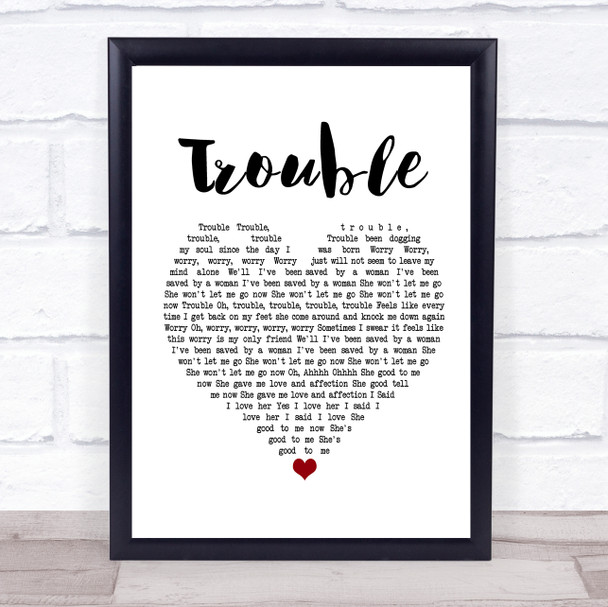 Ray LaMontagne Trouble White Heart Song Lyric Poster Print