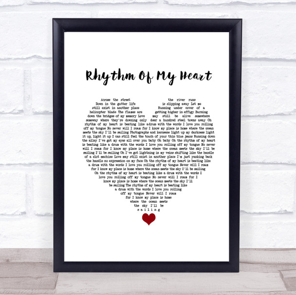 Rod Stewart Rhythm Of My Heart White Heart Song Lyric Poster Print