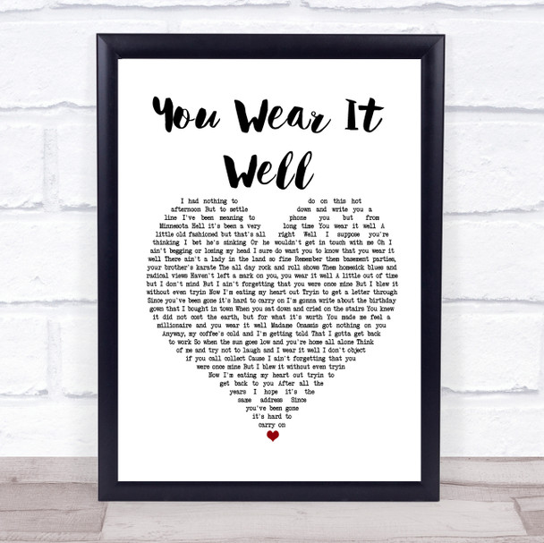 Rod Stewart You Wear It Well White Heart Song Lyric Poster Print