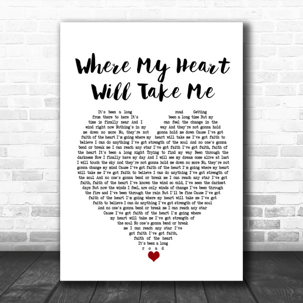 Russell Watson Where My Heart Will Take Me White Heart Song Lyric Poster Print