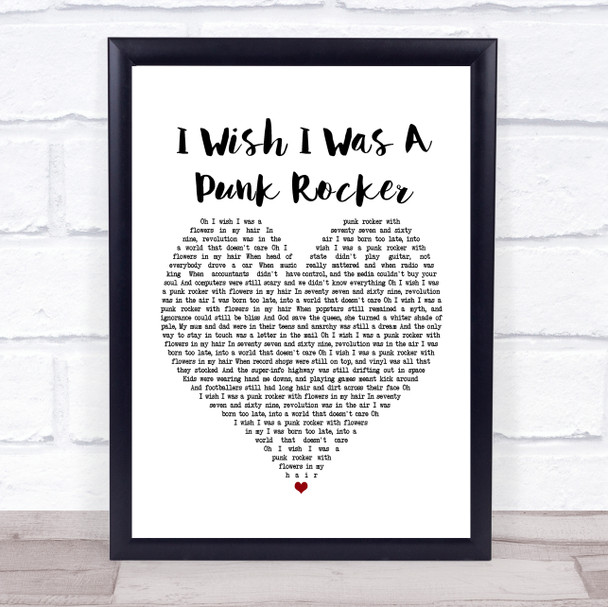 Sandi Thom I Wish I Was A Punk Rocker White Heart Song Lyric Poster Print