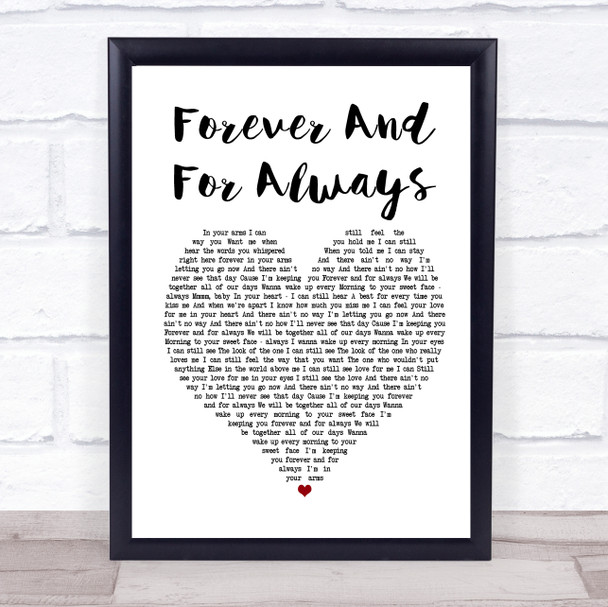 Shania Twain Forever And For Always White Heart Song Lyric Poster Print