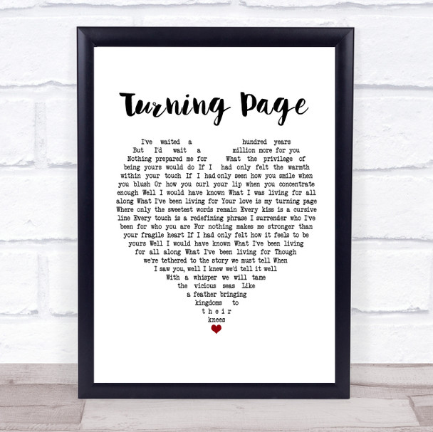 Sleeping At Last Turning Page White Heart Song Lyric Poster Print