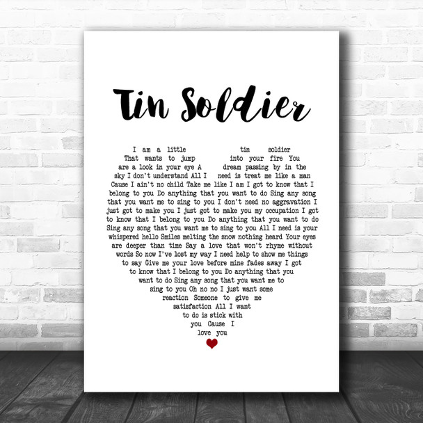 Small Faces Tin Soldier White Heart Song Lyric Poster Print