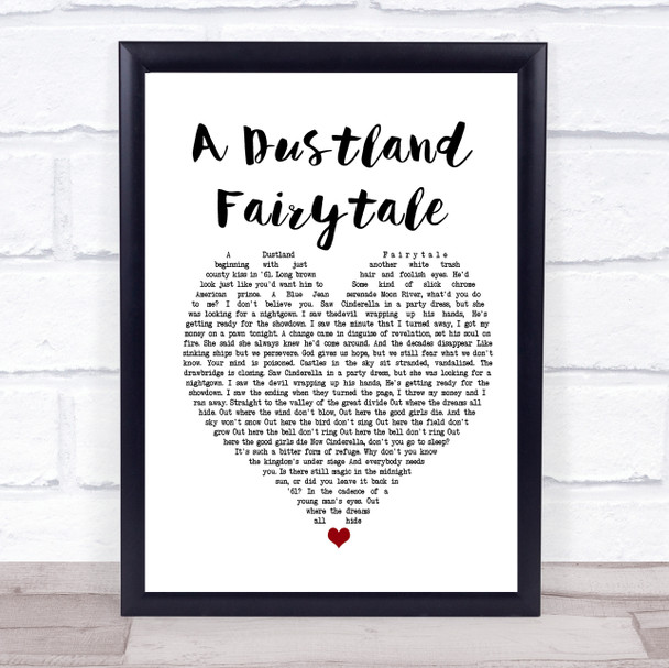 The Killers A Dustland Fairytale White Heart Song Lyric Poster Print