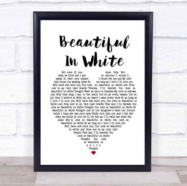 Westlife Beautiful In White White Heart Song Lyric Poster Print