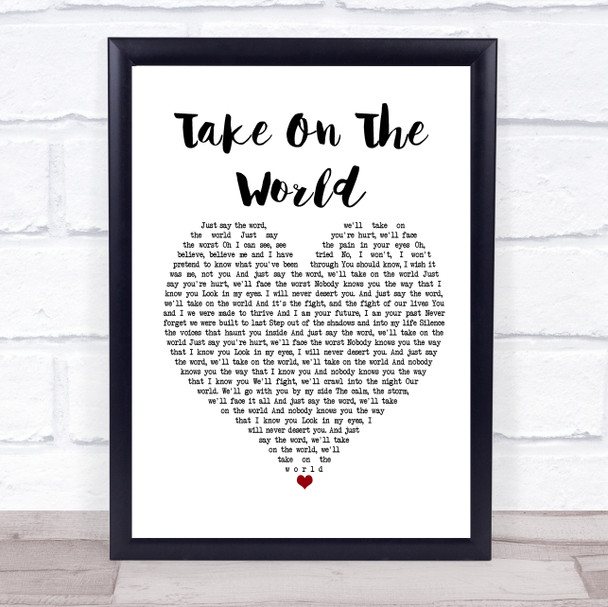You Me At Six Take On The World White Heart Song Lyric Poster Print