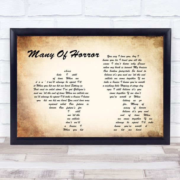 Biffy Clyro Many Of Horror (When We Collide) Man Lady Couple Song Lyric Poster Print