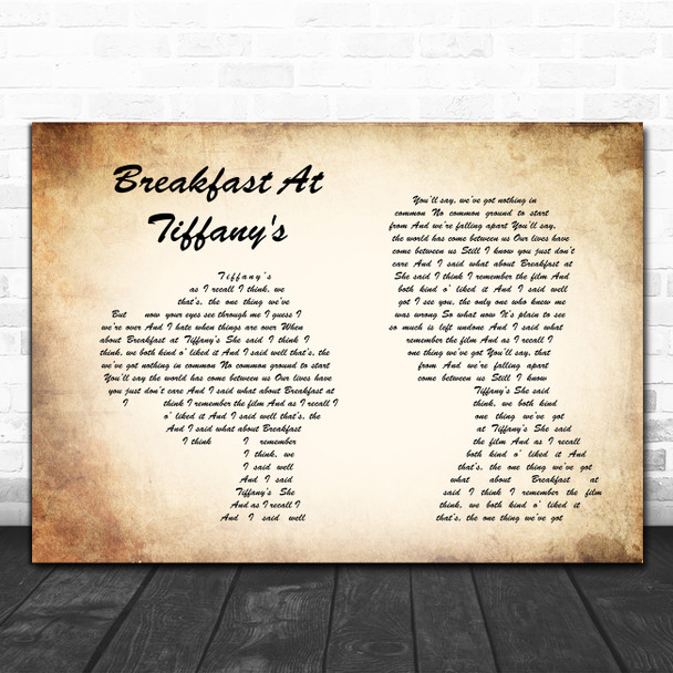 Deep Blue Something Breakfast At Tiffany's Man Lady Couple Song Lyric Poster Print