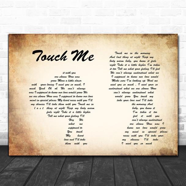 Dj Rui Da Silva Touch Me Man Lady Couple Song Lyric Poster Print