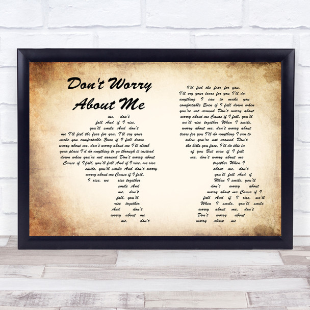 Frances Don't Worry About Me Man Lady Couple Song Lyric Poster Print