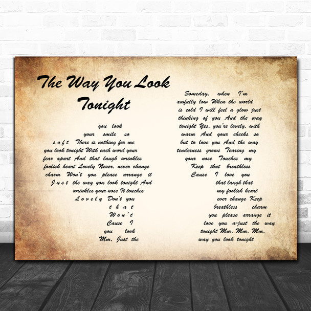 Frank Sinatra The Way You Look Tonight Man Lady Couple Song Lyric Poster Print Frank Sinatra The Way You Look Tonight Man Lady Couple Song Lyric Poster Print