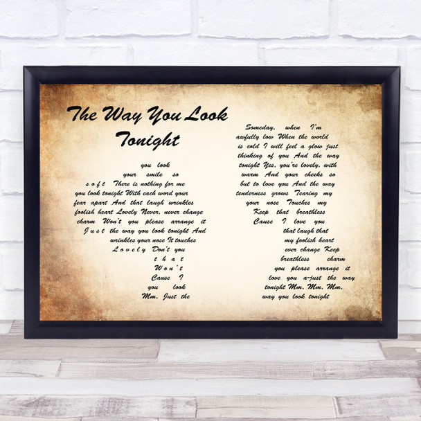 Frank Sinatra The Way You Look Tonight Man Lady Couple Song Lyric Poster Print Frank Sinatra The Way You Look Tonight Man Lady Couple Song Lyric Poster Print
