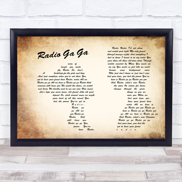 Queen Radio Ga Ga Man Lady Couple Song Lyric Poster Print