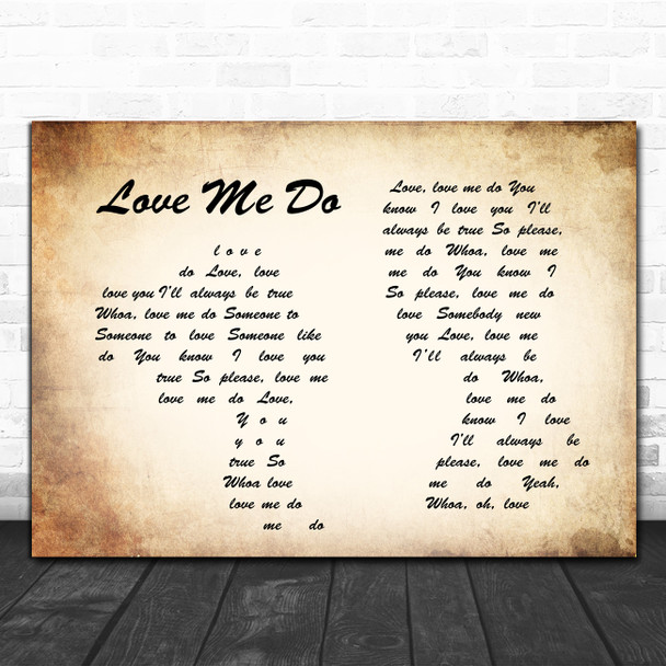 The Beatles Love Me Do Man Lady Couple Song Lyric Poster Print