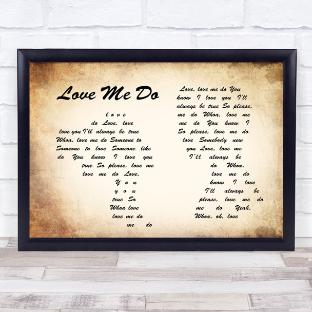 The Beatles Love Me Do Man Lady Couple Song Lyric Poster Print