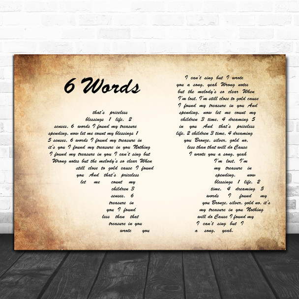 Wretch 32 6 Words Man Lady Couple Song Lyric Poster Print