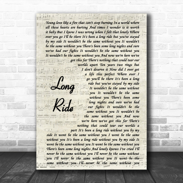Black Stone Cherry Long Ride Vintage Script Song Lyric Poster Print