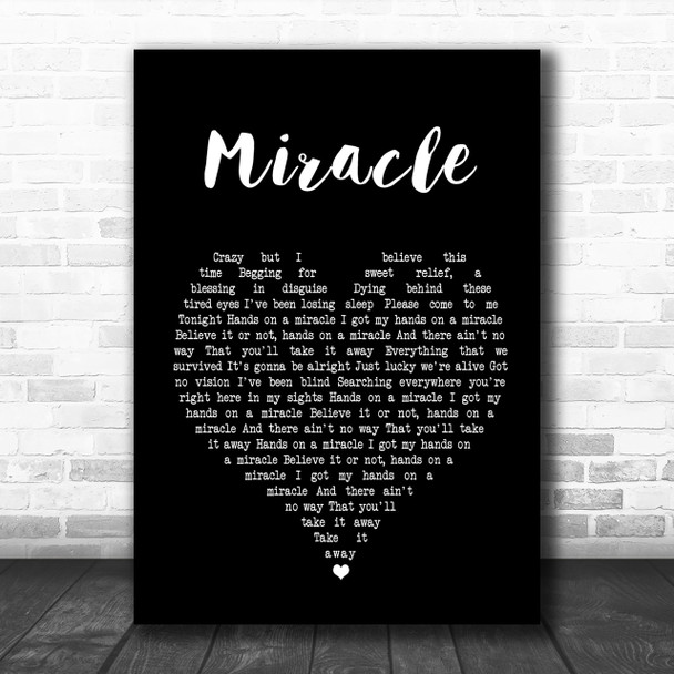 Foo Fighters Miracle Black Heart Song Lyric Music Wall Art Print