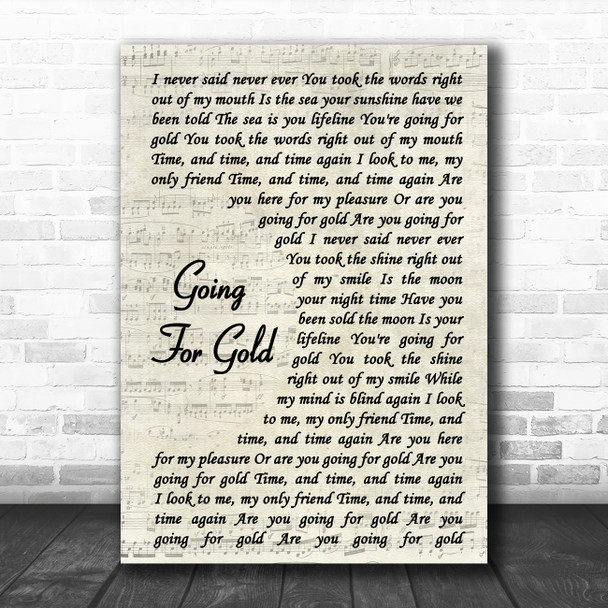 Shed Seven Going For Gold Vintage Script Song Lyric Poster Print