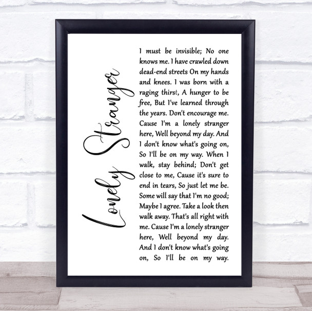 Chicago Colour My World Rustic Script Song Lyric Poster Print