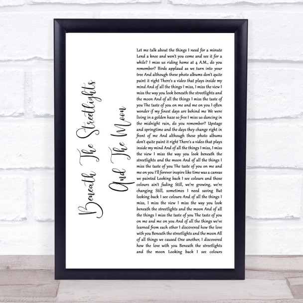 Elvis Costello Alison Rustic Script Song Lyric Poster Print