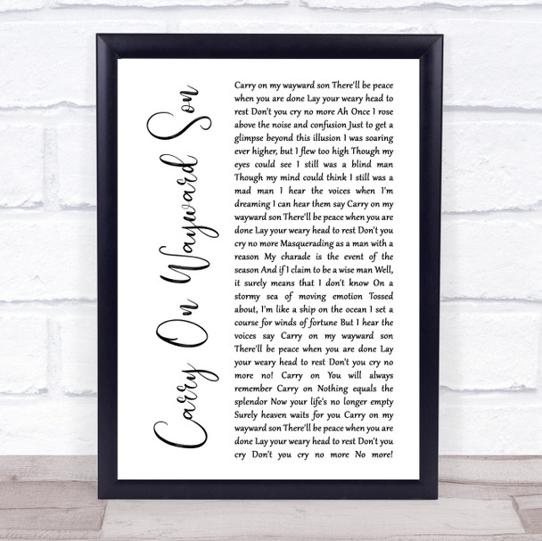 Fleetwood Mac Beautiful Child Rustic Script Song Lyric Poster Print