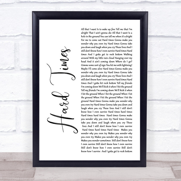 Runrig Loch Lomond Rustic Script Song Lyric Poster Print