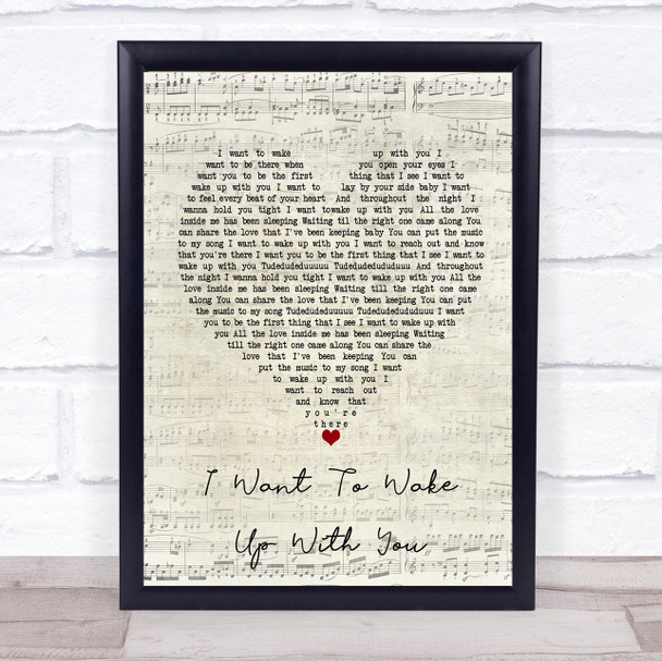 Boris Gardiner I Want To Wake With You Script Heart Song Lyric Poster Print