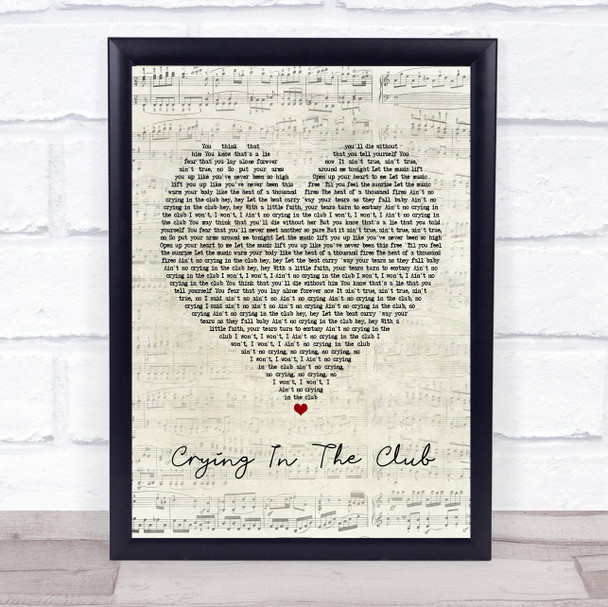 Camila Cabello Crying In The Club Script Heart Song Lyric Poster Print