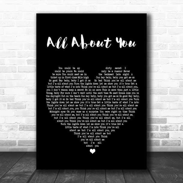 Hilary Duff All About You Black Heart Song Lyric Music Wall Art Print