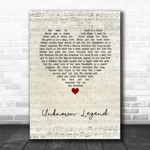 Neil Young Unknown Legend Script Heart Song Lyric Poster Print