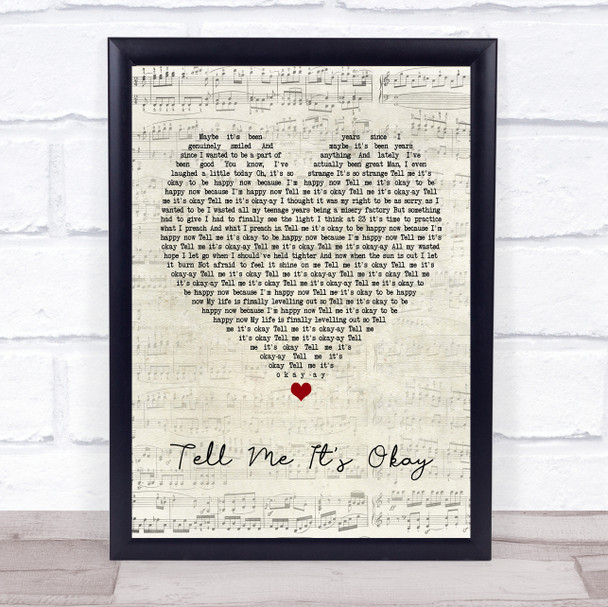 Paramore Tell Me It's Okay Script Heart Song Lyric Poster Print