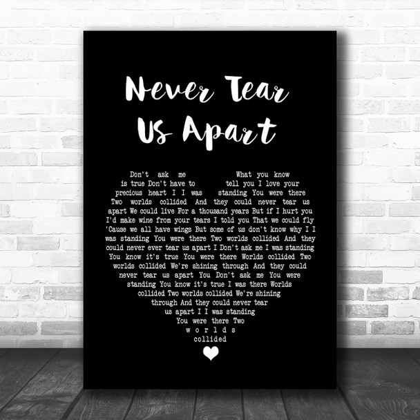 INXS Never Tear Us Apart Black Heart Song Lyric Music Wall Art Print