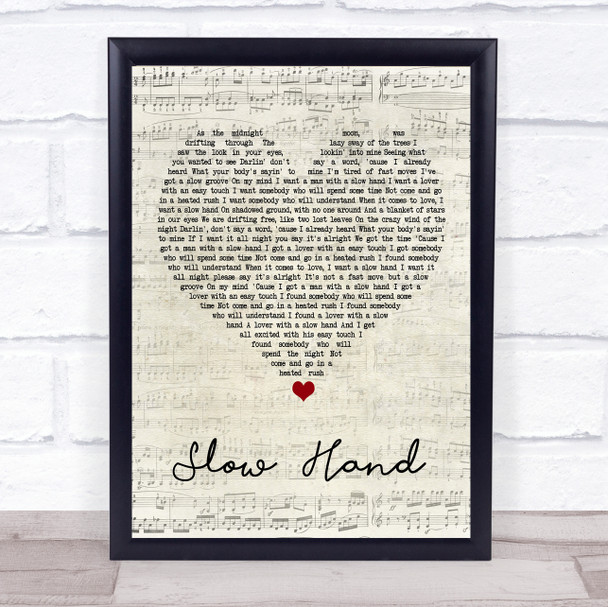 The Pointer Sisters Slow Hand Script Heart Song Lyric Poster Print