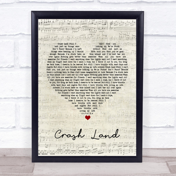 Twin Atlantic Crash Land Script Heart Song Lyric Poster Print