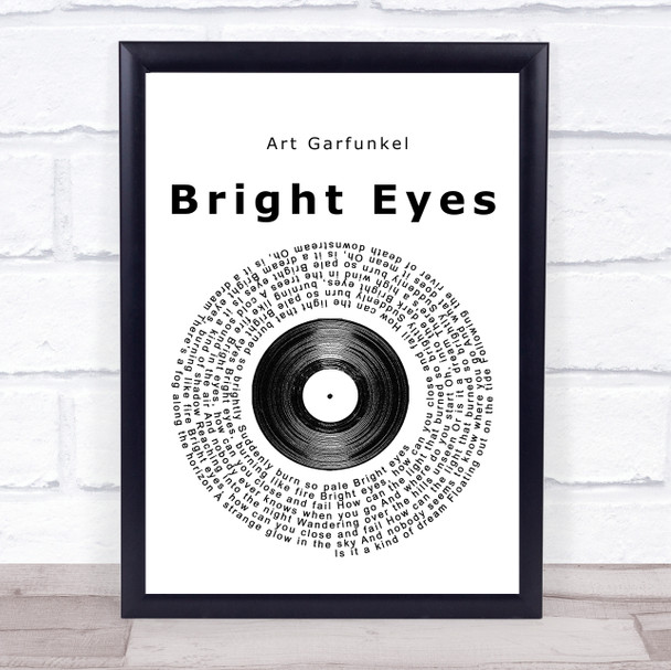 Art Garfunkel Bright Eyes Vinyl Record Song Lyric Poster Print