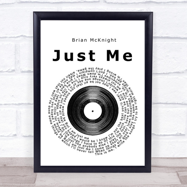 Brian McKnight Just Me Vinyl Record Song Lyric Poster Print