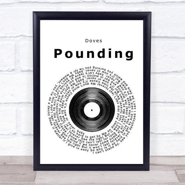 Doves Pounding Vinyl Record Song Lyric Poster Print
