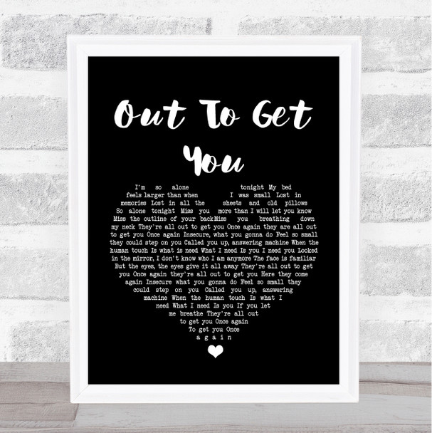 James Out To Get You Black Heart Song Lyric Music Wall Art Print