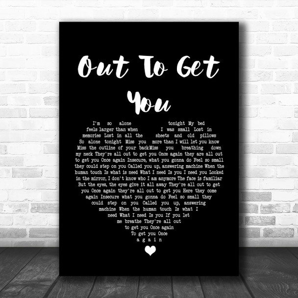 James Out To Get You Black Heart Song Lyric Music Wall Art Print