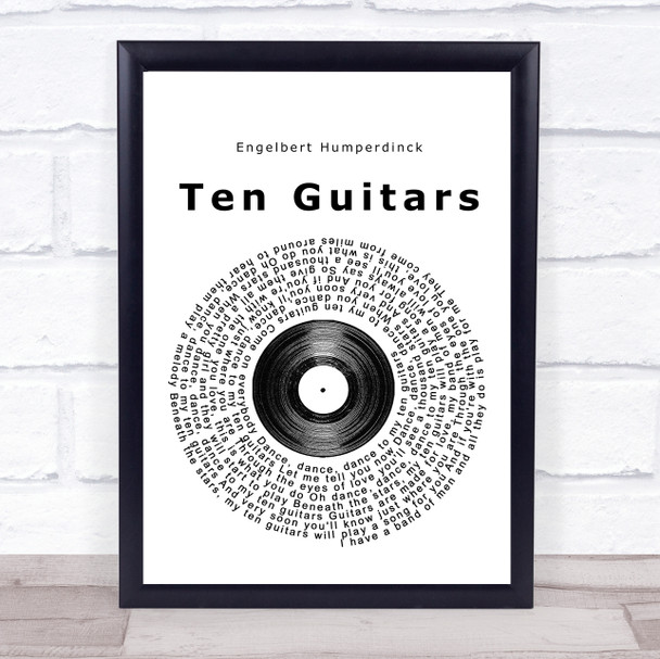 Engelbert Humperdinck Ten Guitars Vinyl Record Song Lyric Poster Print