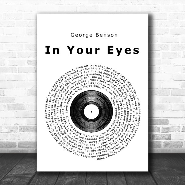 George Benson In Your Eyes Vinyl Record Song Lyric Poster Print