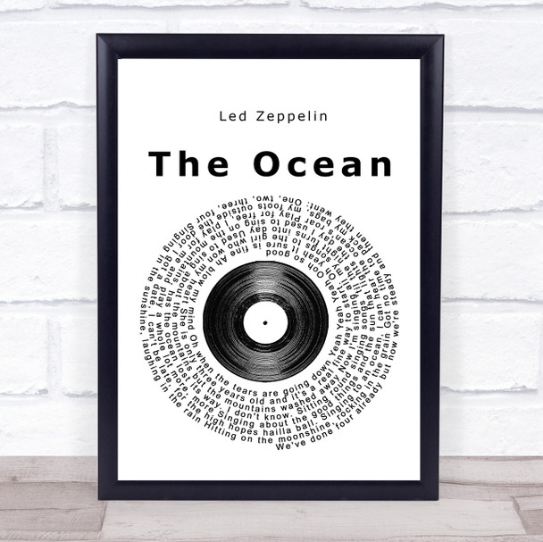 Led Zeppelin The Ocean Vinyl Record Song Lyric Poster Print