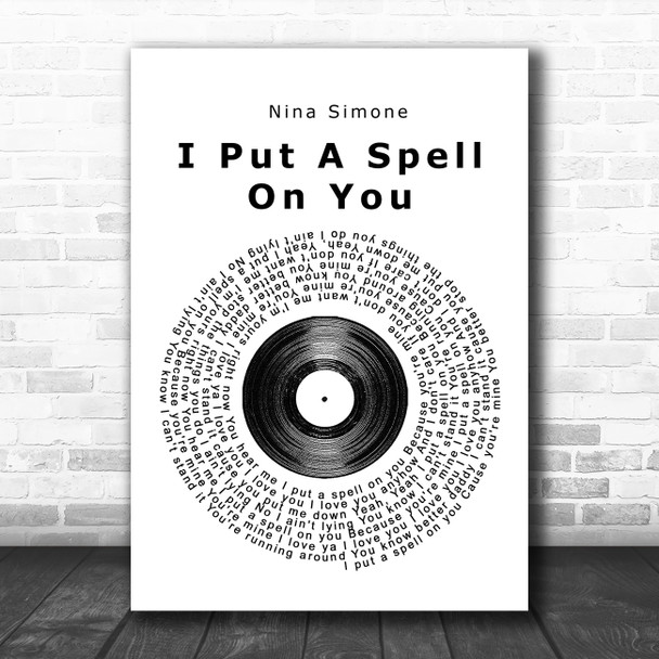 Nina Simone I Put A Spell On You Vinyl Record Song Lyric Poster Print