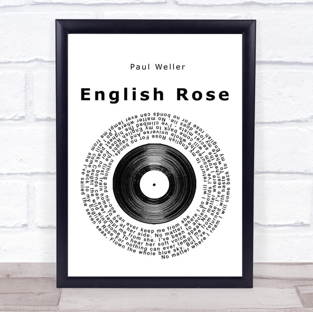 Paul Weller English Rose Vinyl Record Song Lyric Poster Print