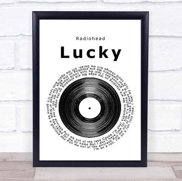 Radiohead Lucky Vinyl Record Song Lyric Poster Print