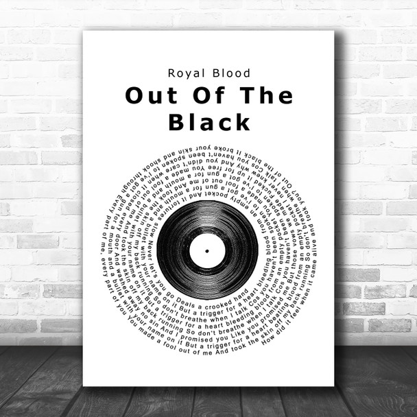 Royal Blood Out Of The Black Vinyl Record Song Lyric Poster Print