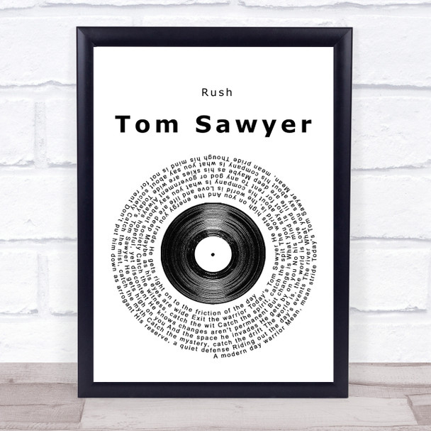 Rush Tom Sawyer Vinyl Record Song Lyric Poster Print