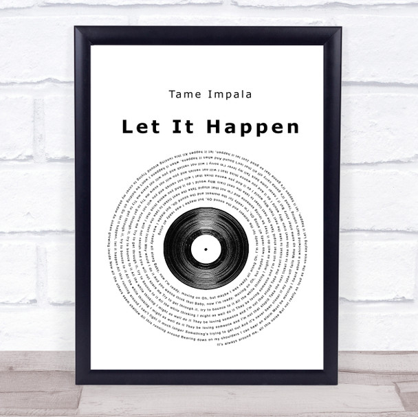 Tame Impala Let It Happen Vinyl Record Song Lyric Poster Print